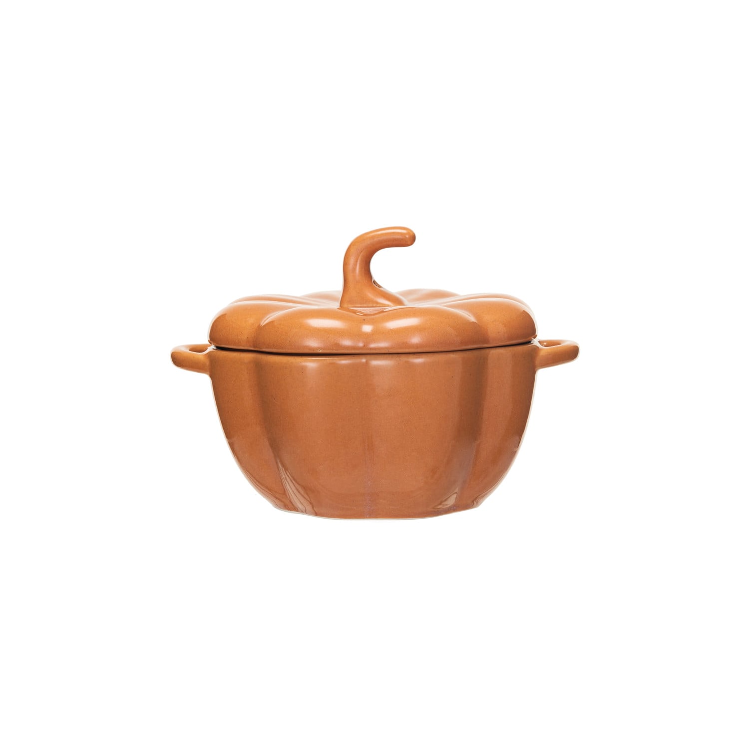 Pumpkin-Shaped Stoneware Baking Dish with Handles