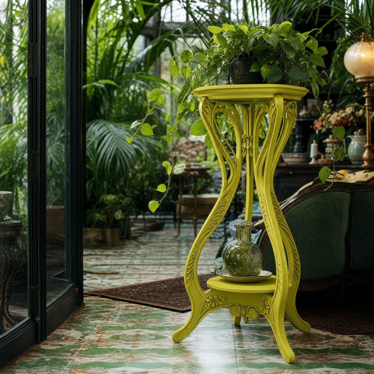 Wise Owl Chalk Synthesis Paint — Chartreuse — styled room