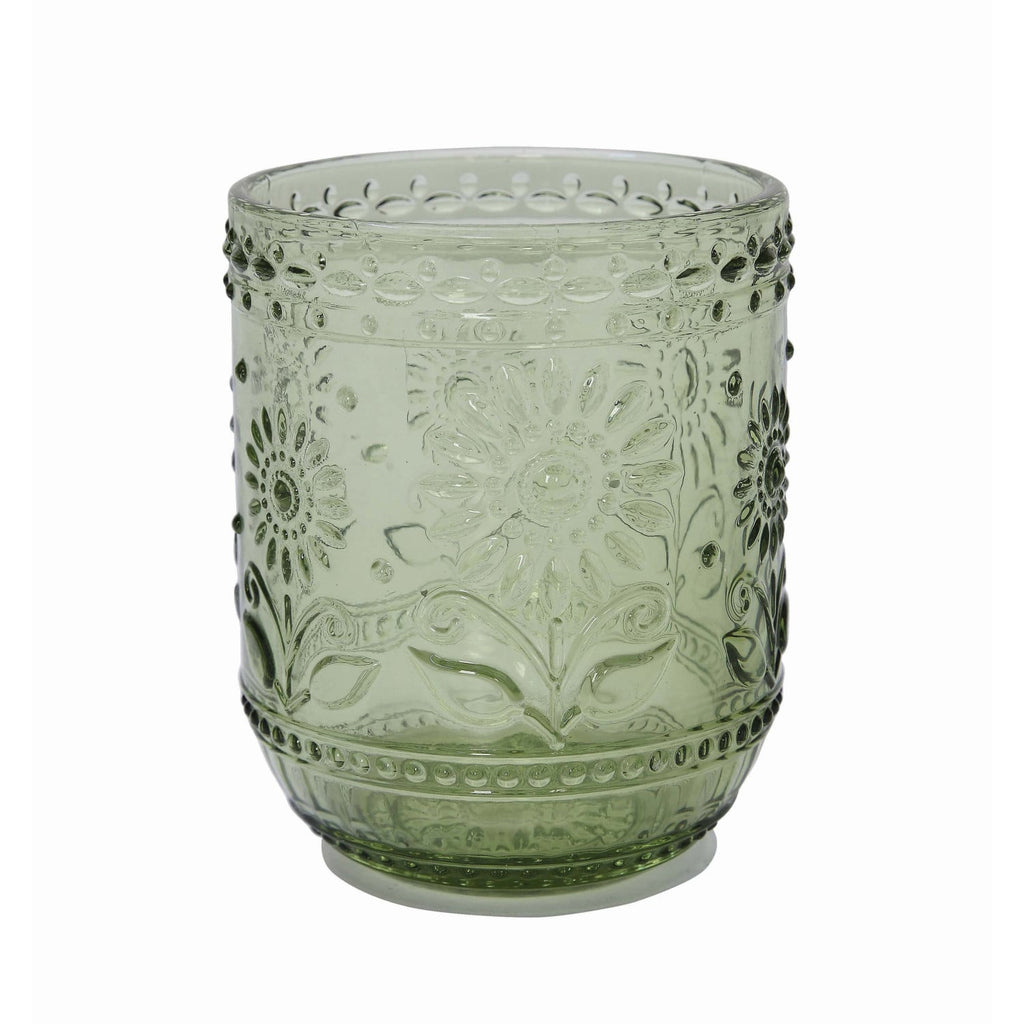 Vintage-Style Embossed Drinking Glass