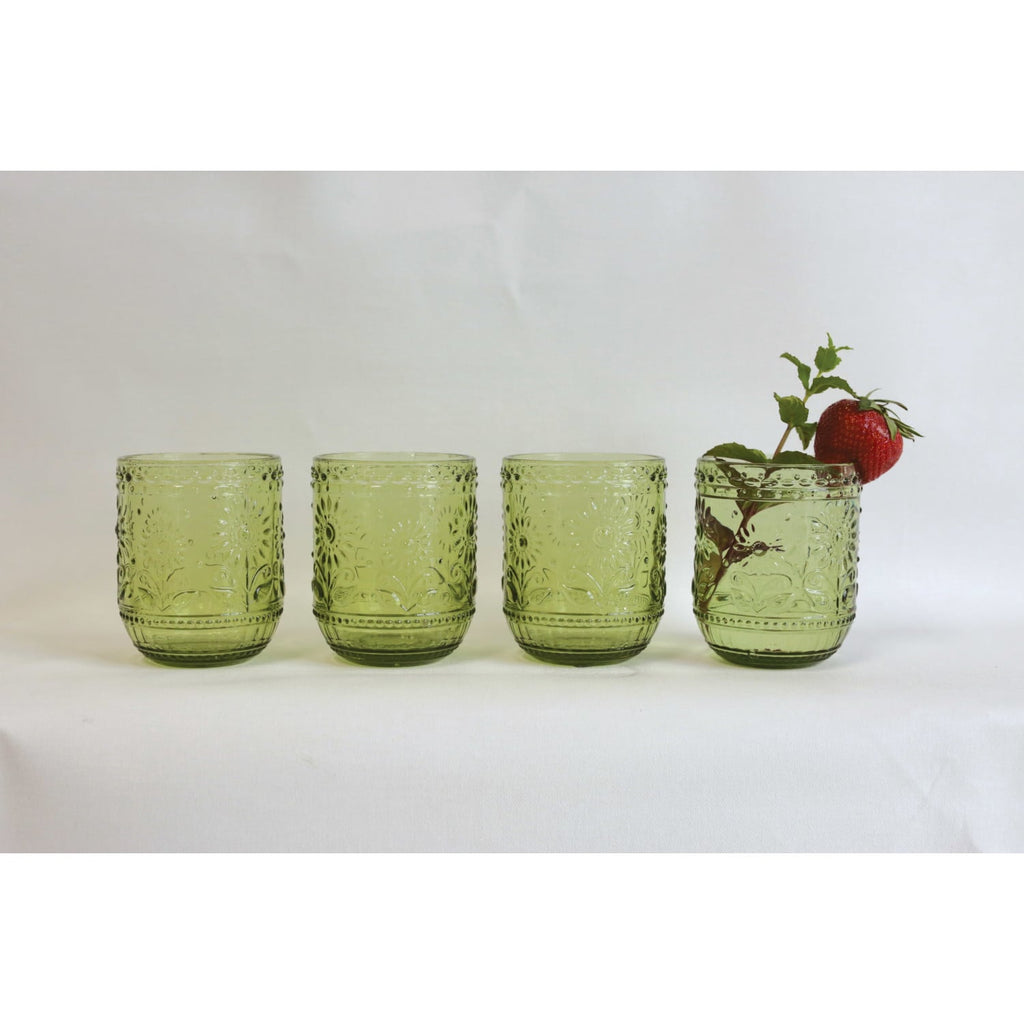 Vintage-Style Embossed Drinking Glass