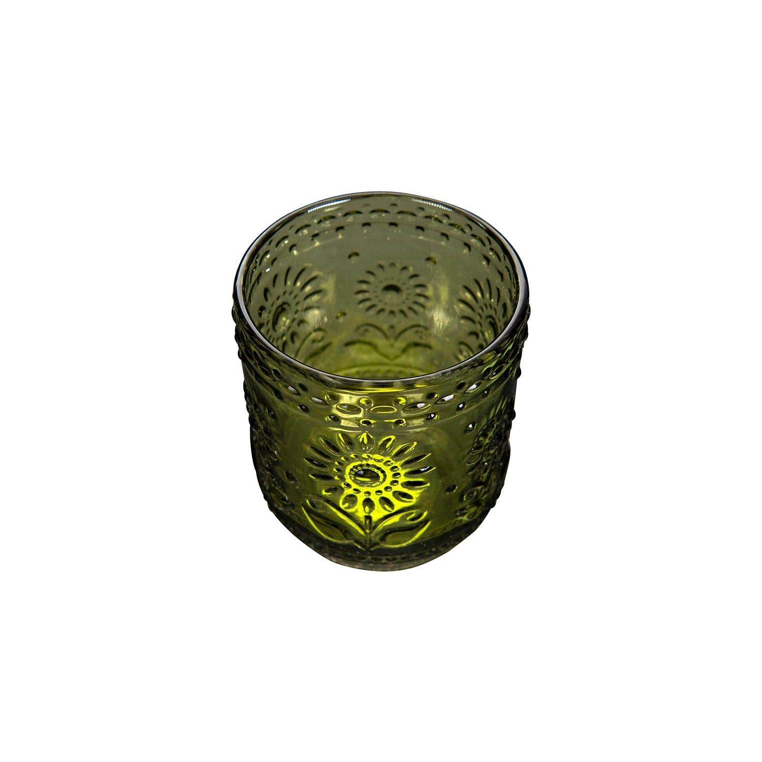 Vintage-Style Embossed Drinking Glass