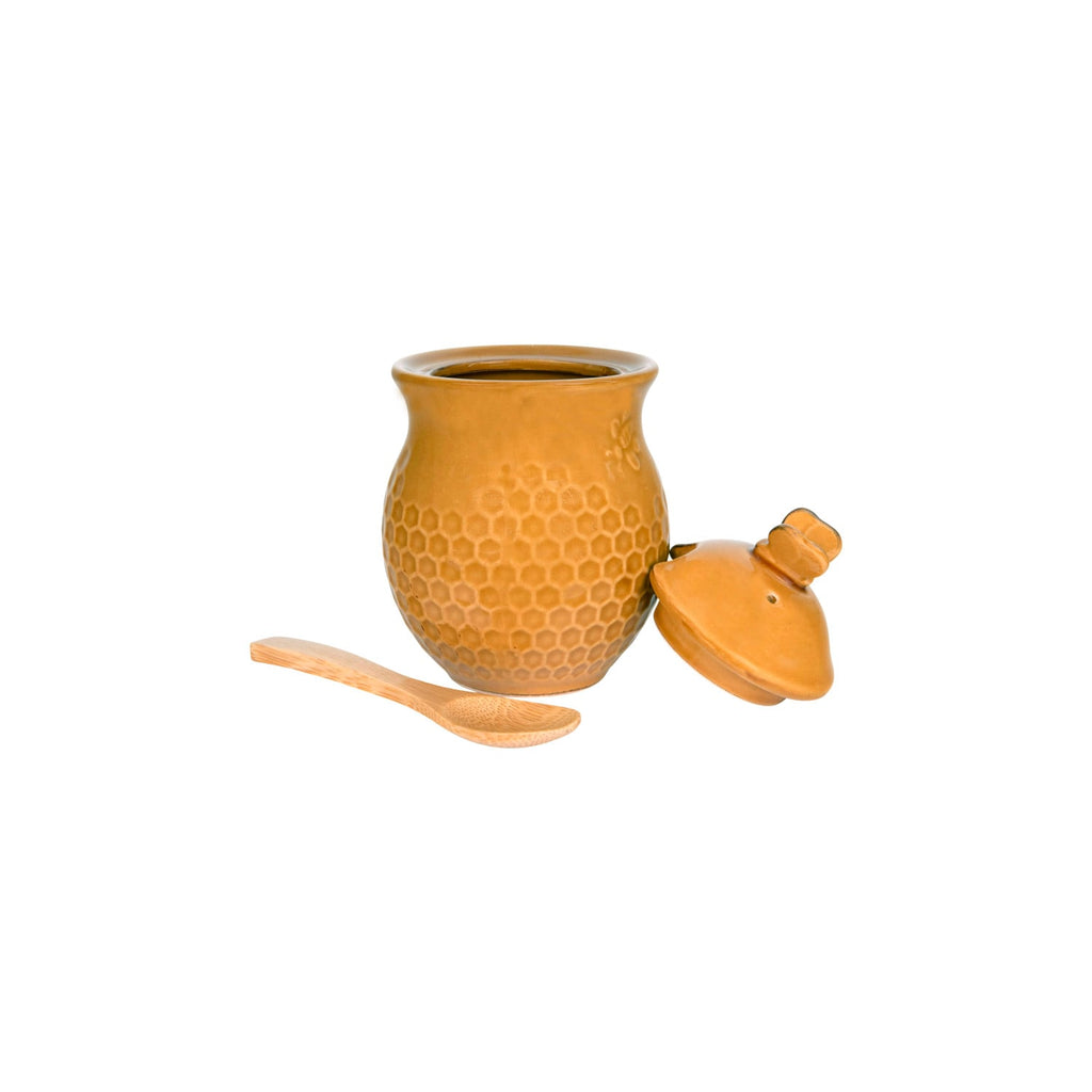Glass Honey Jar with Wooden Dipper