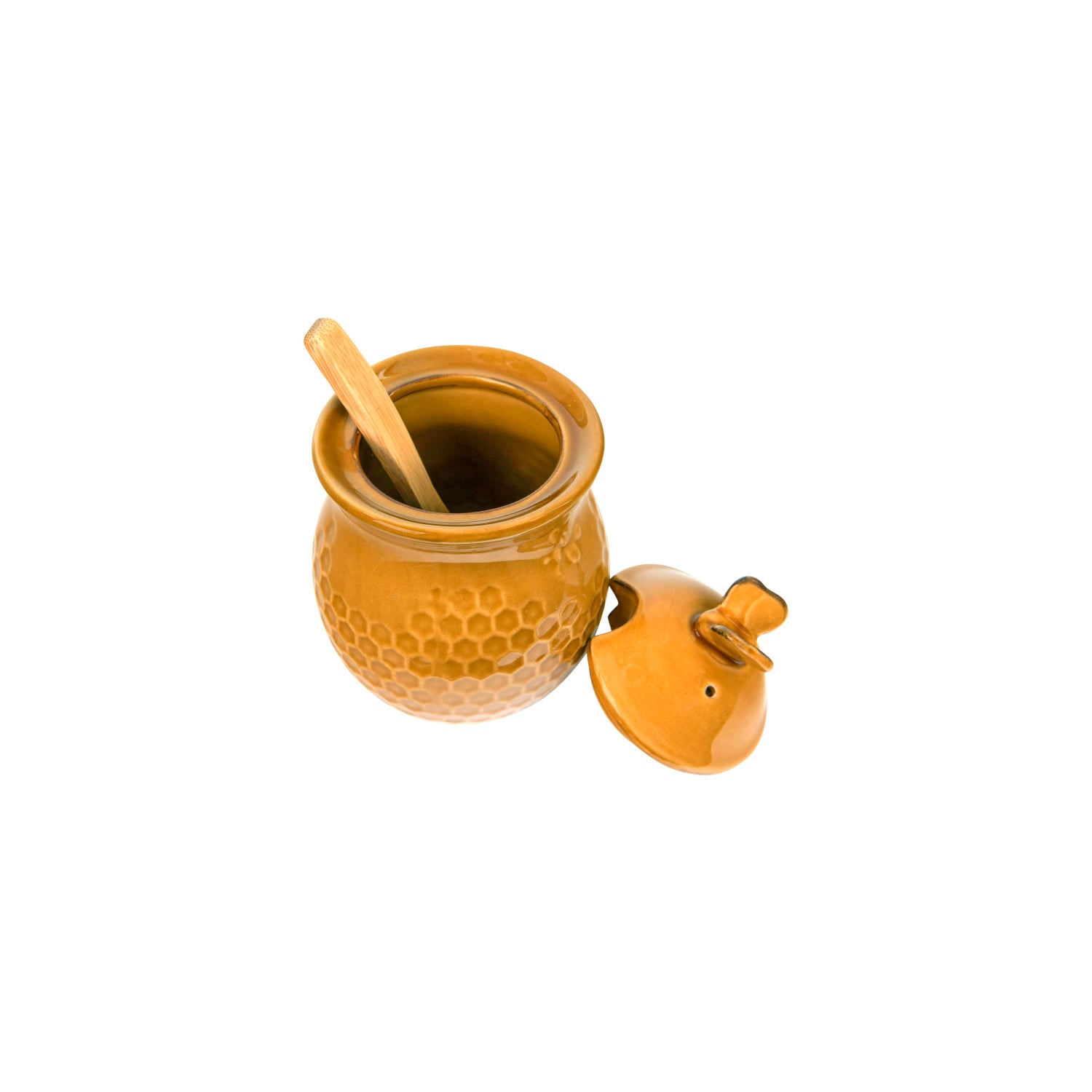 Glass Honey Jar with Wooden Dipper