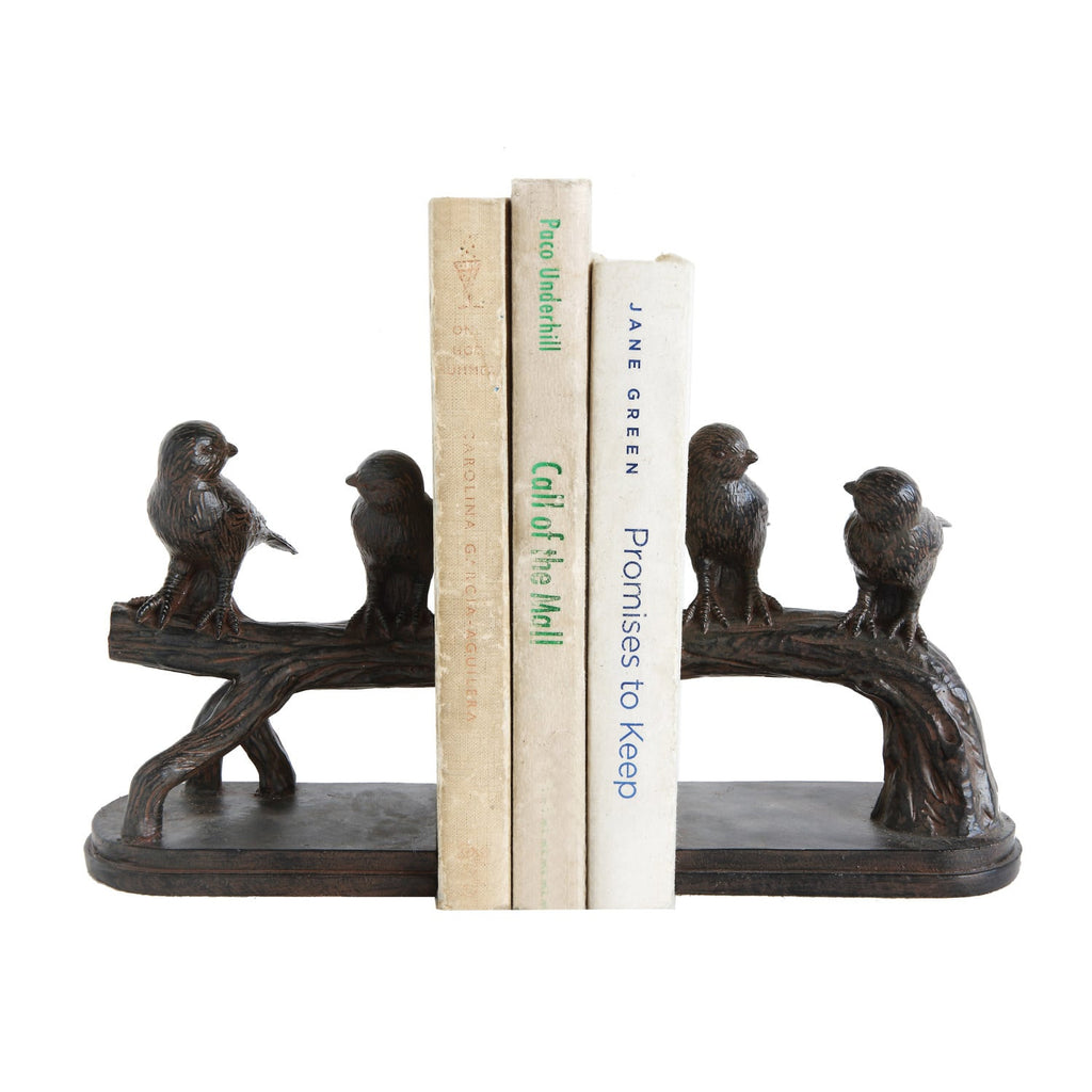 Antiqued Bird Cast Bookends