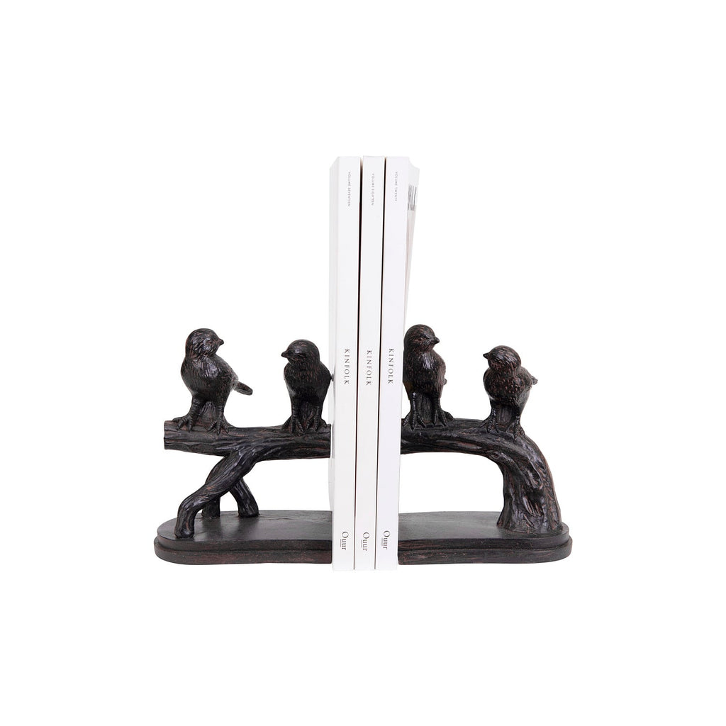 Antiqued Bird Cast Bookends