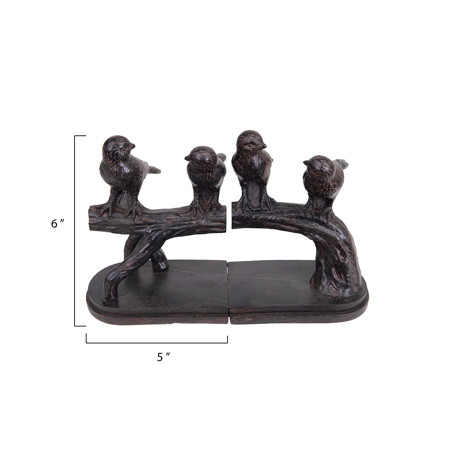 Antiqued Bird Cast Bookends