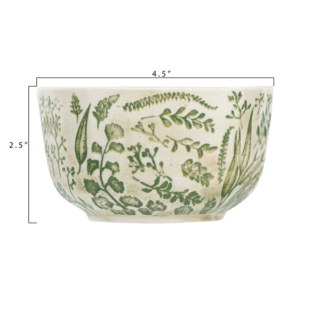 Stamped Green Stoneware Accent Plate