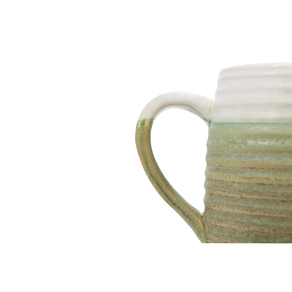 Ribbed Stoneware Mug with Reactive Glaze