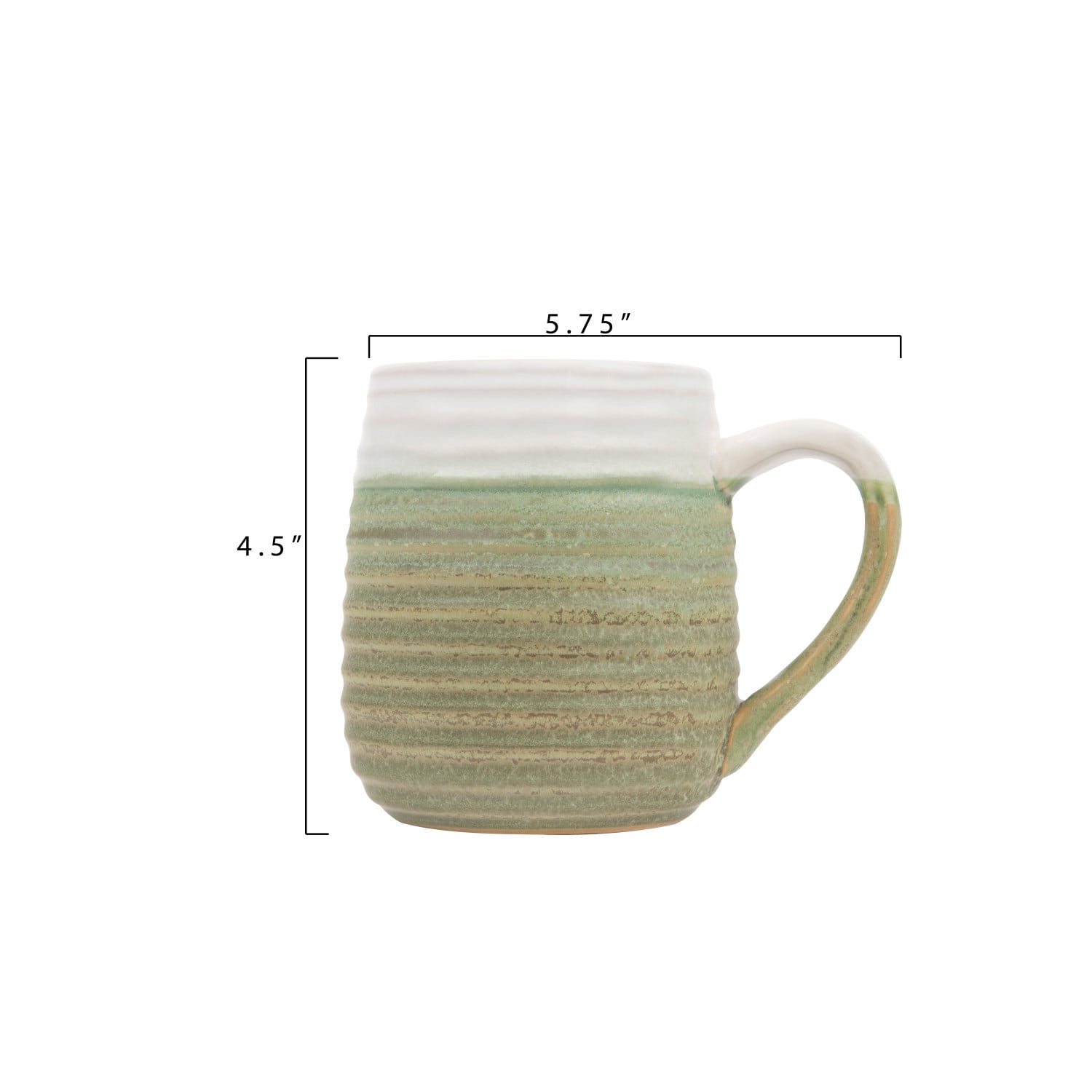 Ribbed Stoneware Mug with Reactive Glaze