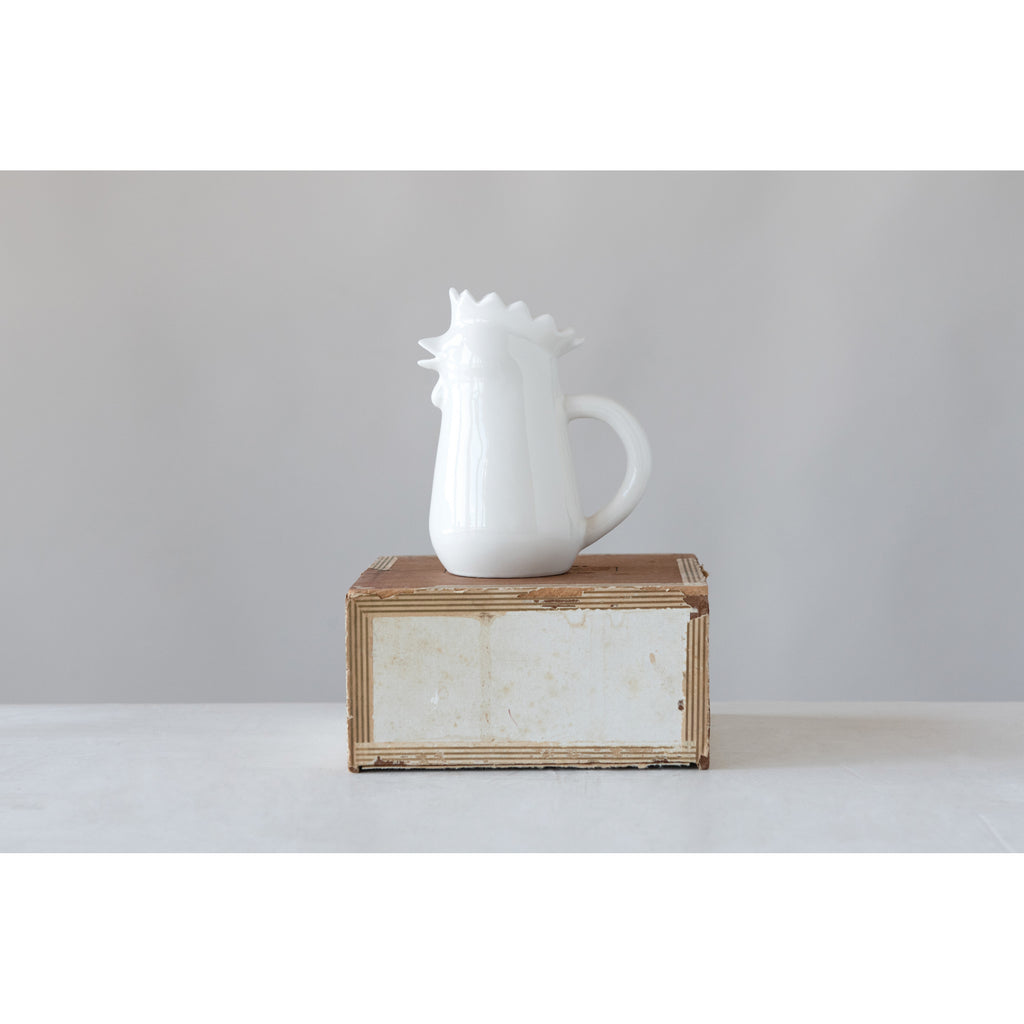 Chicken-Shaped Stoneware Creamer