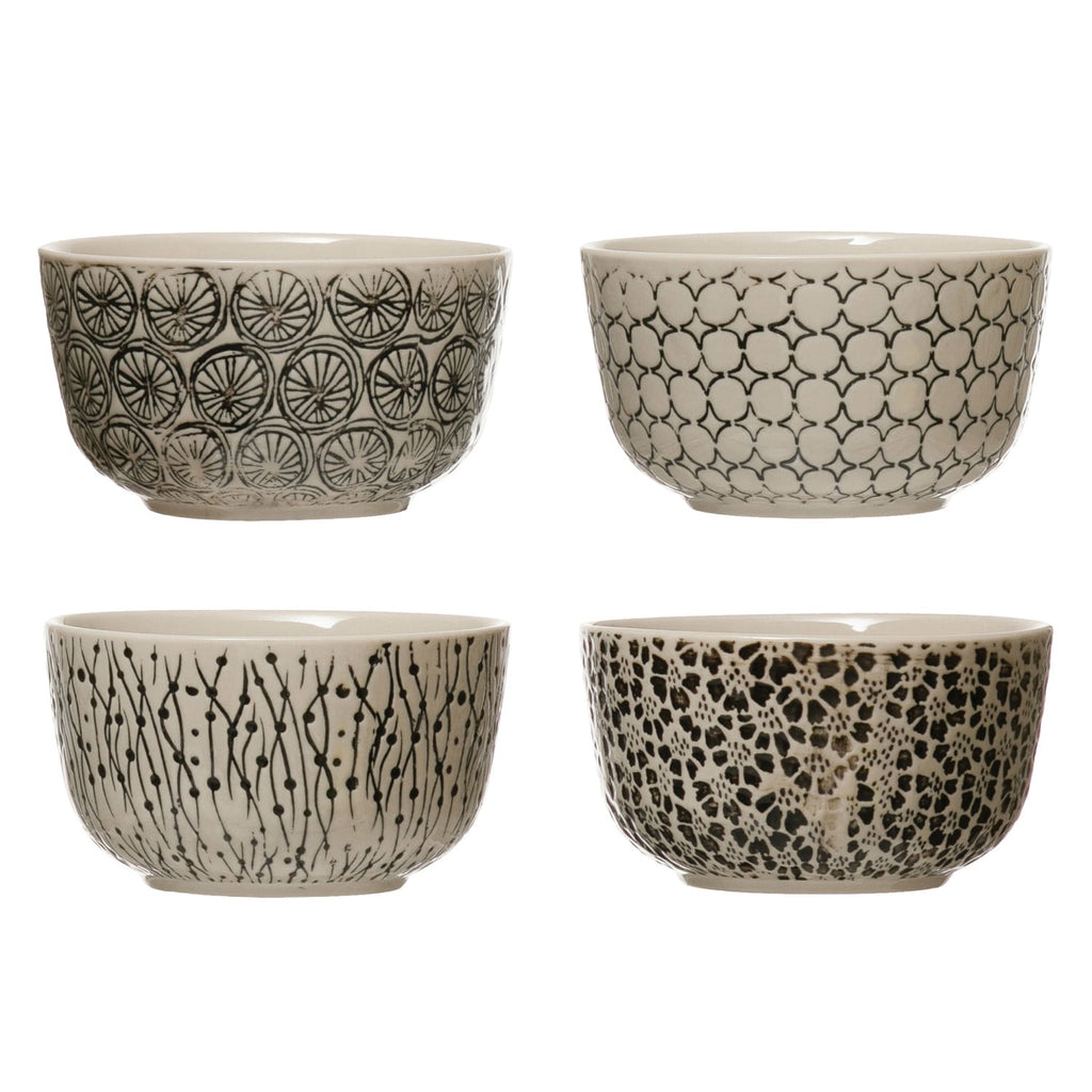 Hand-Stamped Patterned Bowl