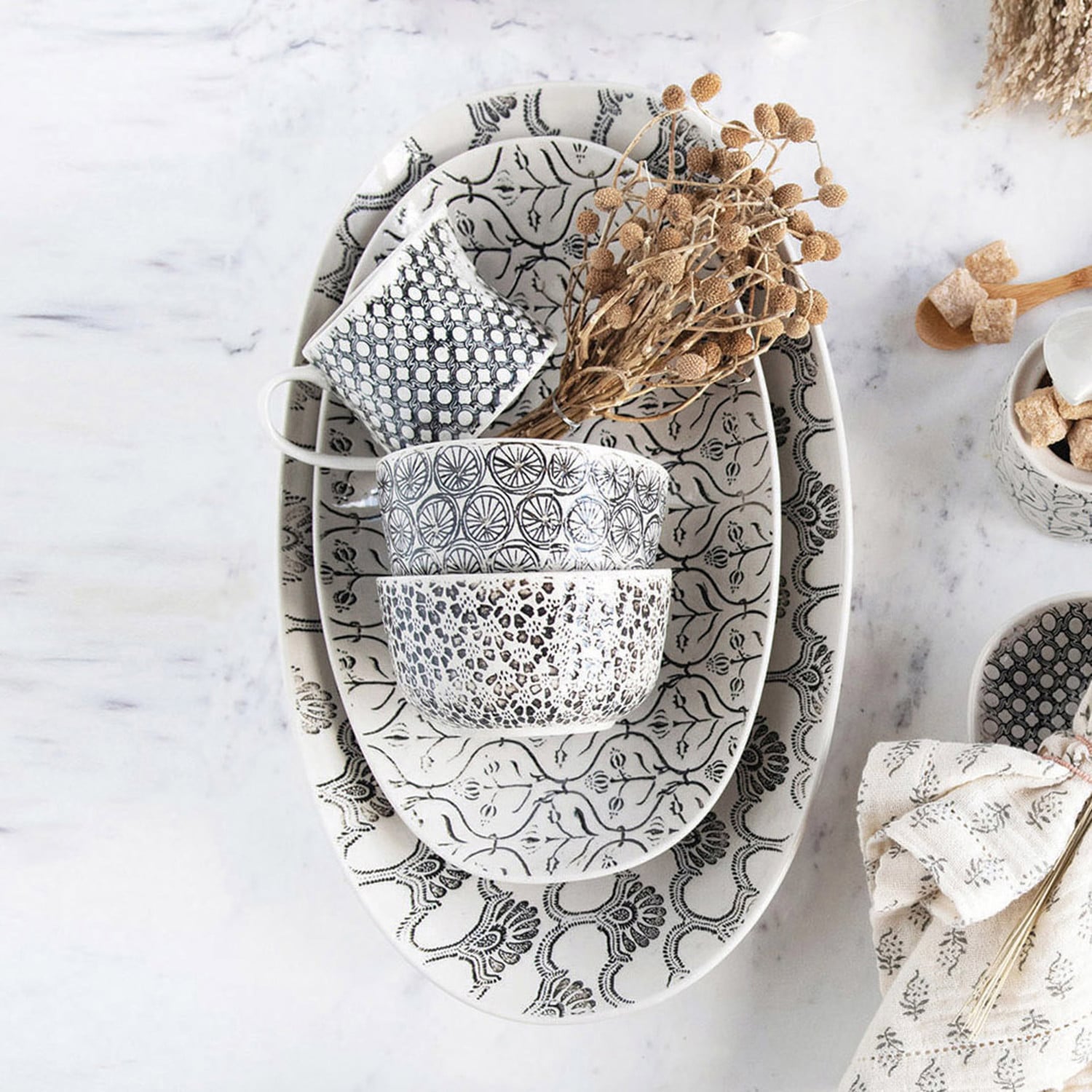 Hand-Stamped Patterned Bowl