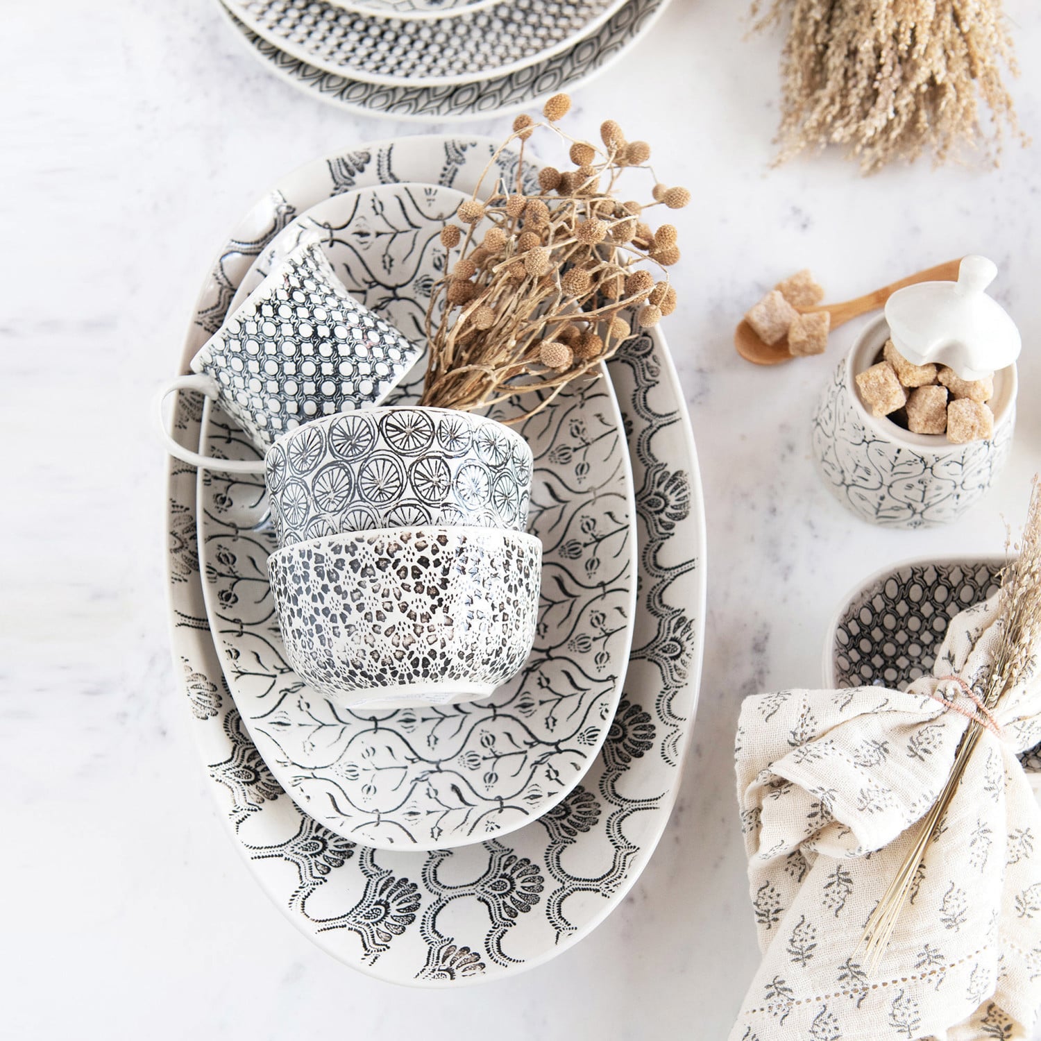 Hand-Stamped Patterned Bowl