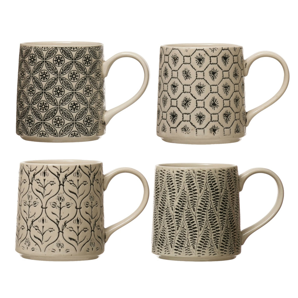 Hand-Stamped Stoneware Mug