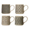 Hand-Stamped Stoneware Mug