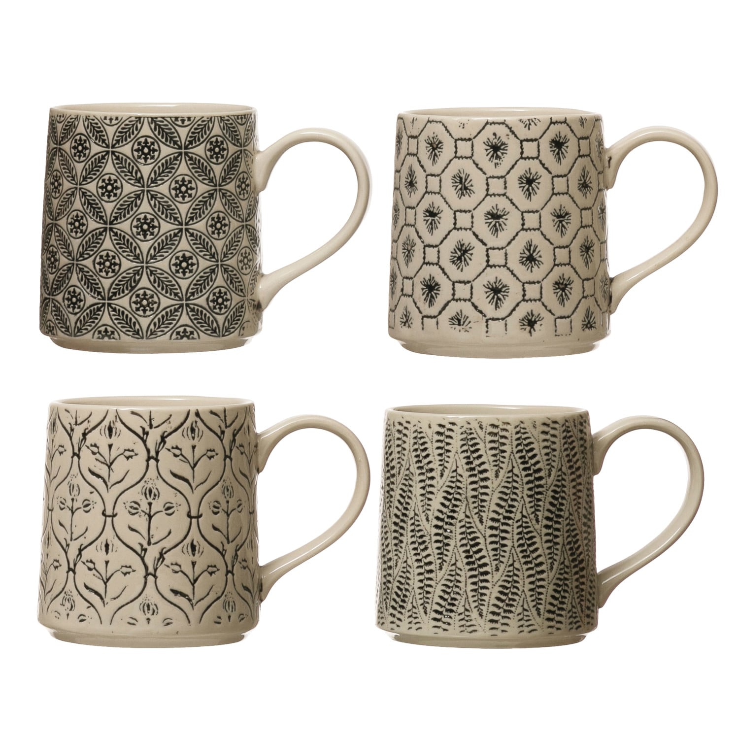 Hand-Stamped Stoneware Mug