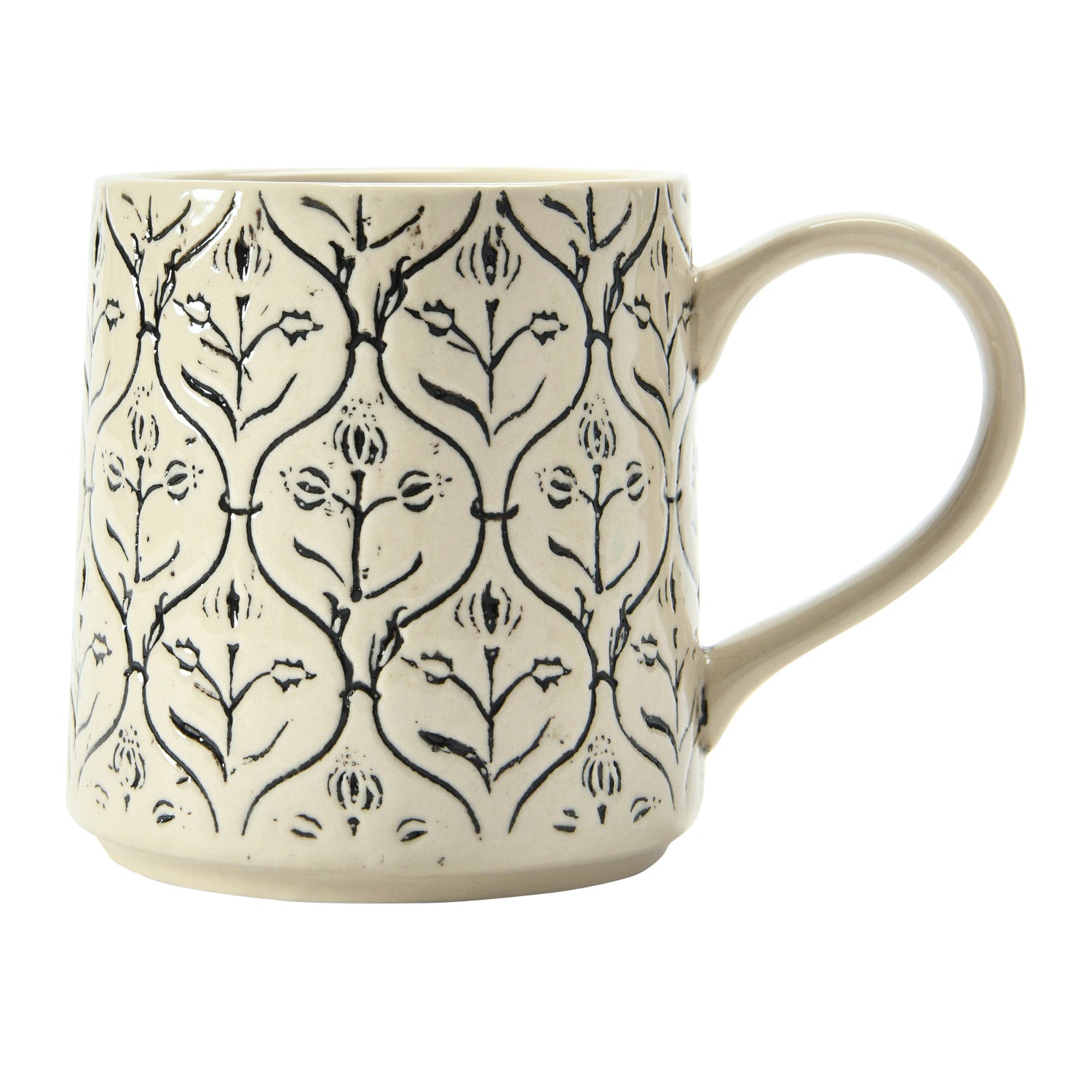 Hand-Stamped Stoneware Mug