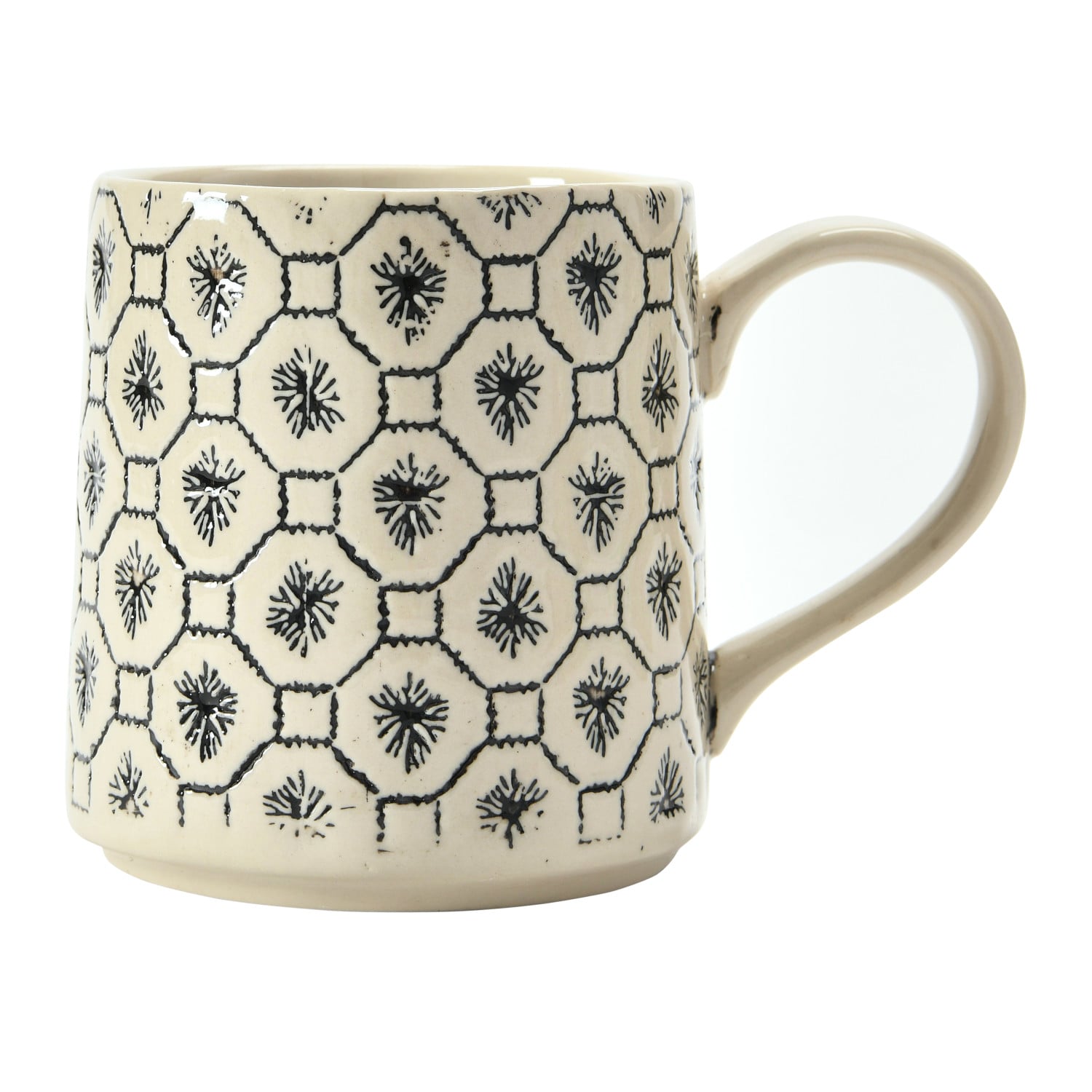 Hand-Stamped Stoneware Mug