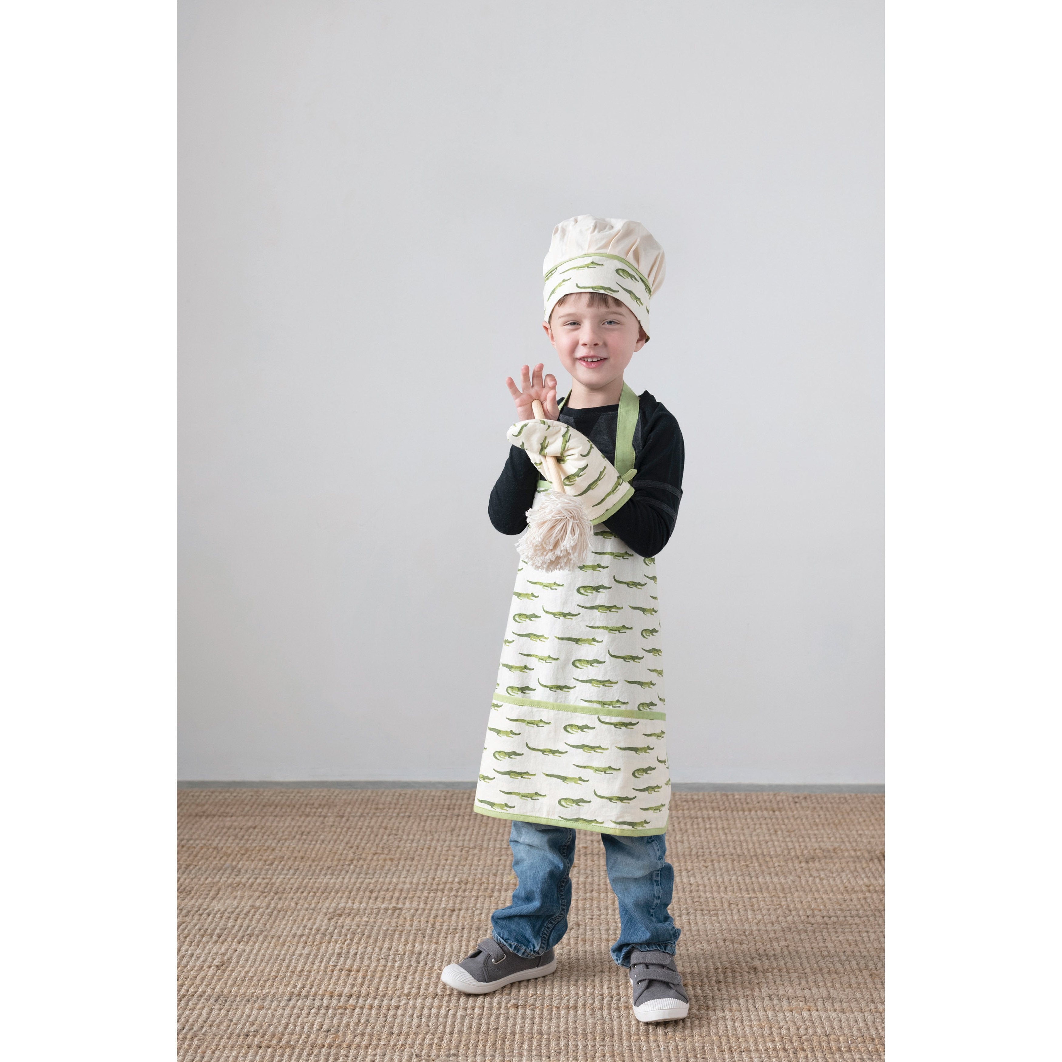 Children's Cotton Alligator Apron Set
