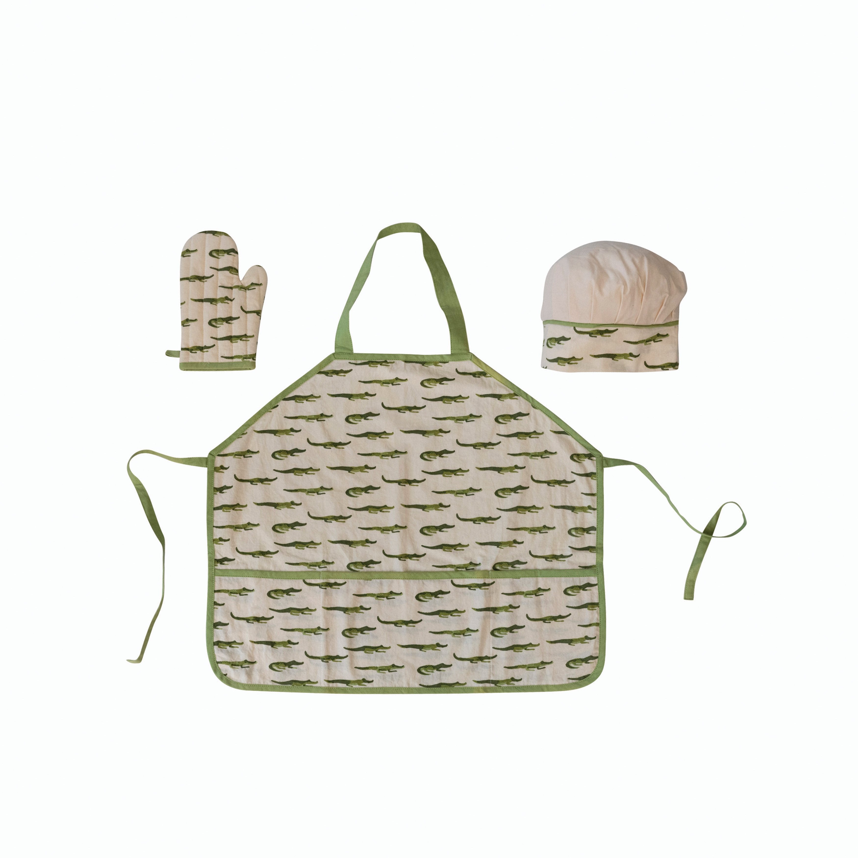 Children's Cotton Alligator Apron Set