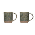 Debossed Stoneware Coffee Mug