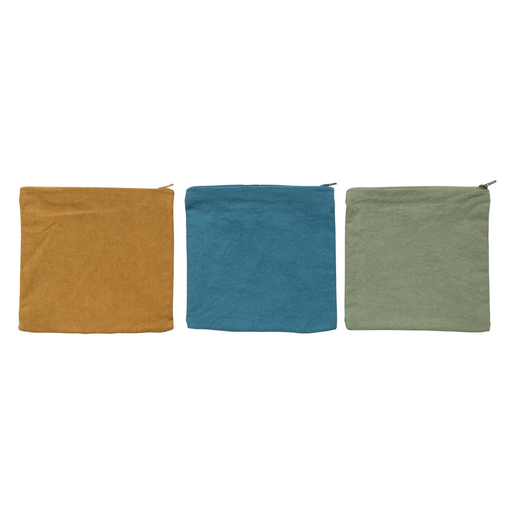 Textured Cotton Zip Pouch