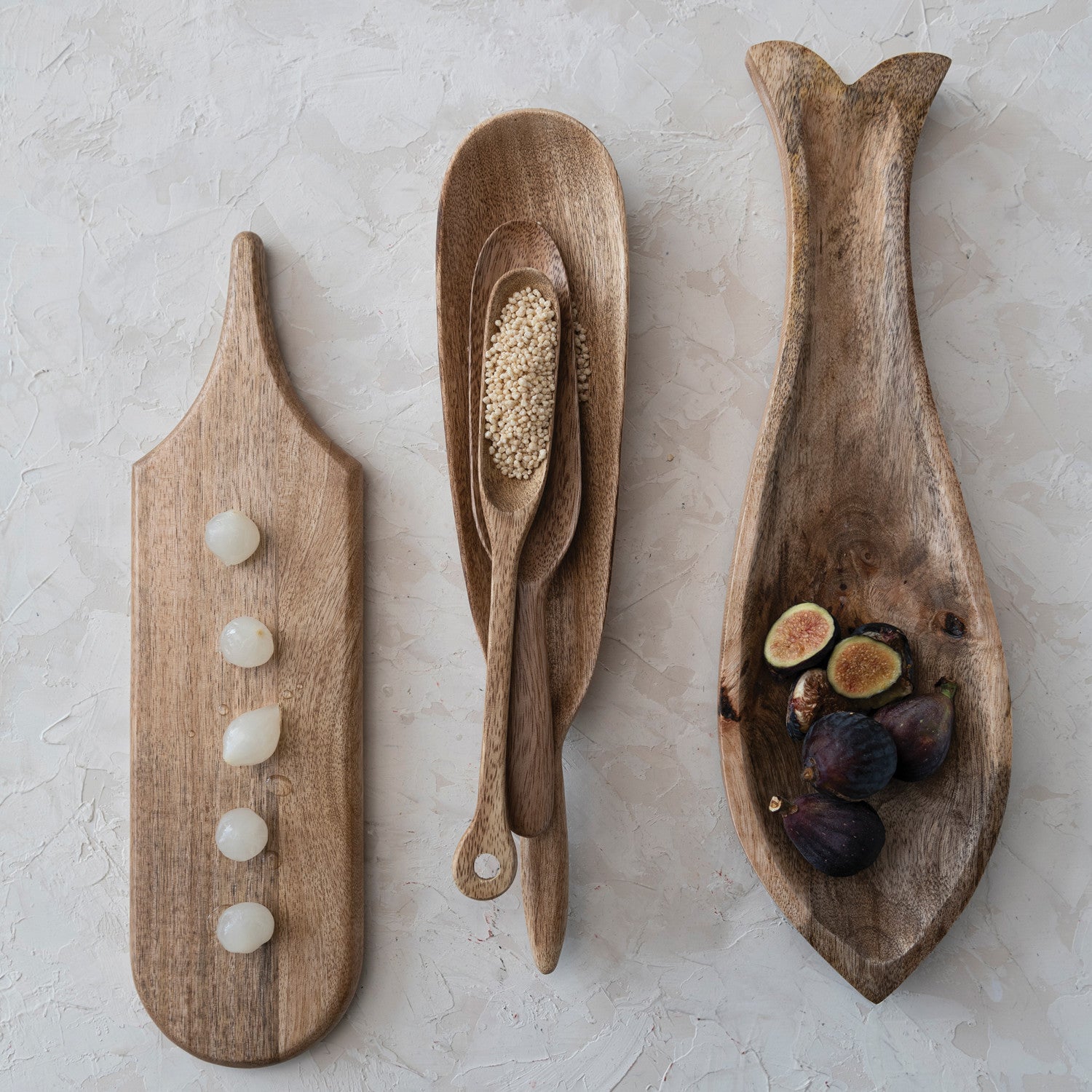Hand-Carved Mango Wood Serving Spoon
