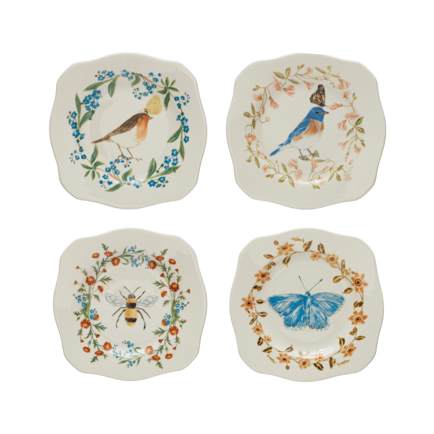 Scalloped Edge Ceramic Dessert Plate