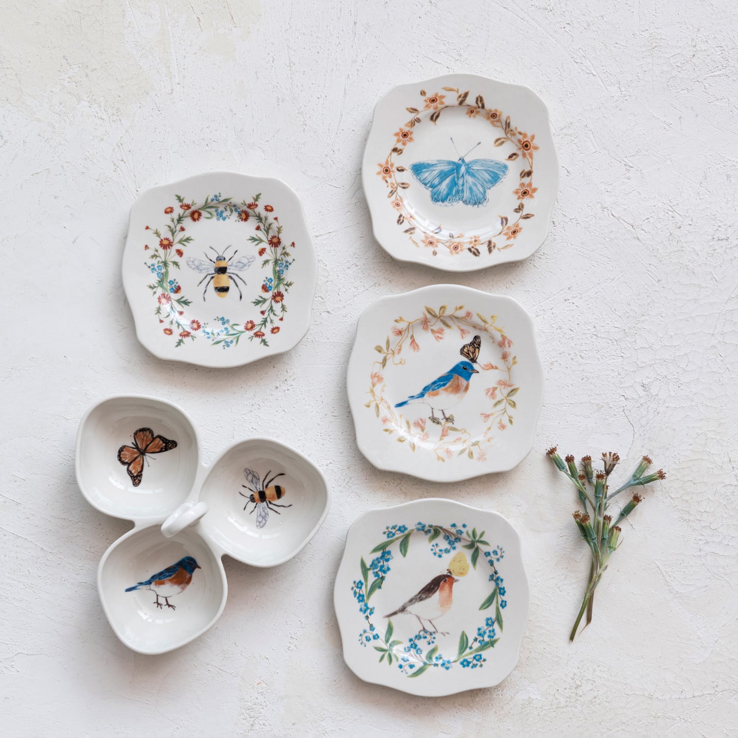 Scalloped Edge Ceramic Dessert Plate