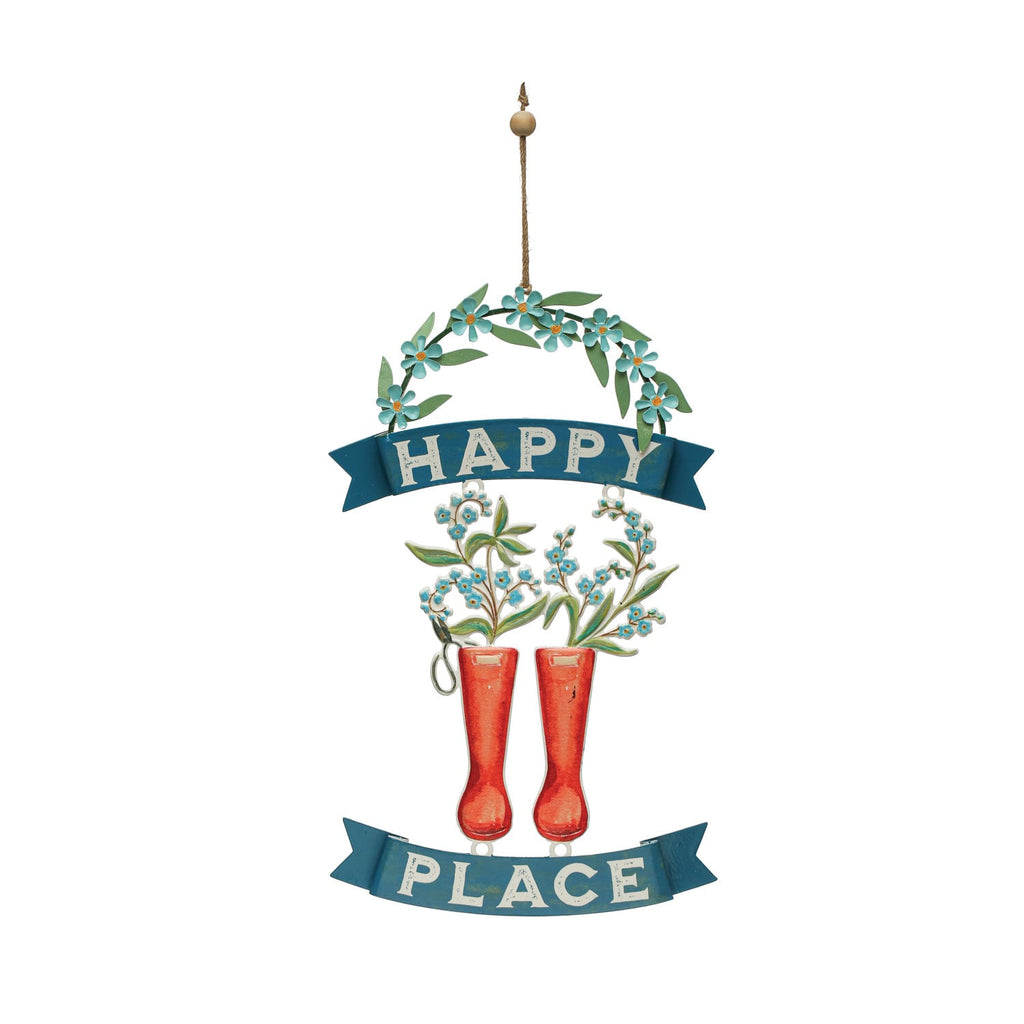 Rustic Boots and Wildflowers Wall Sign