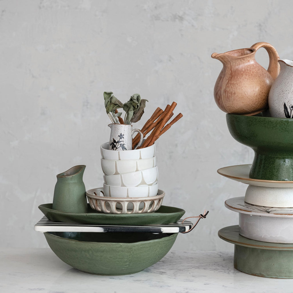 Reactive Glaze Stoneware Creamer Pitcher