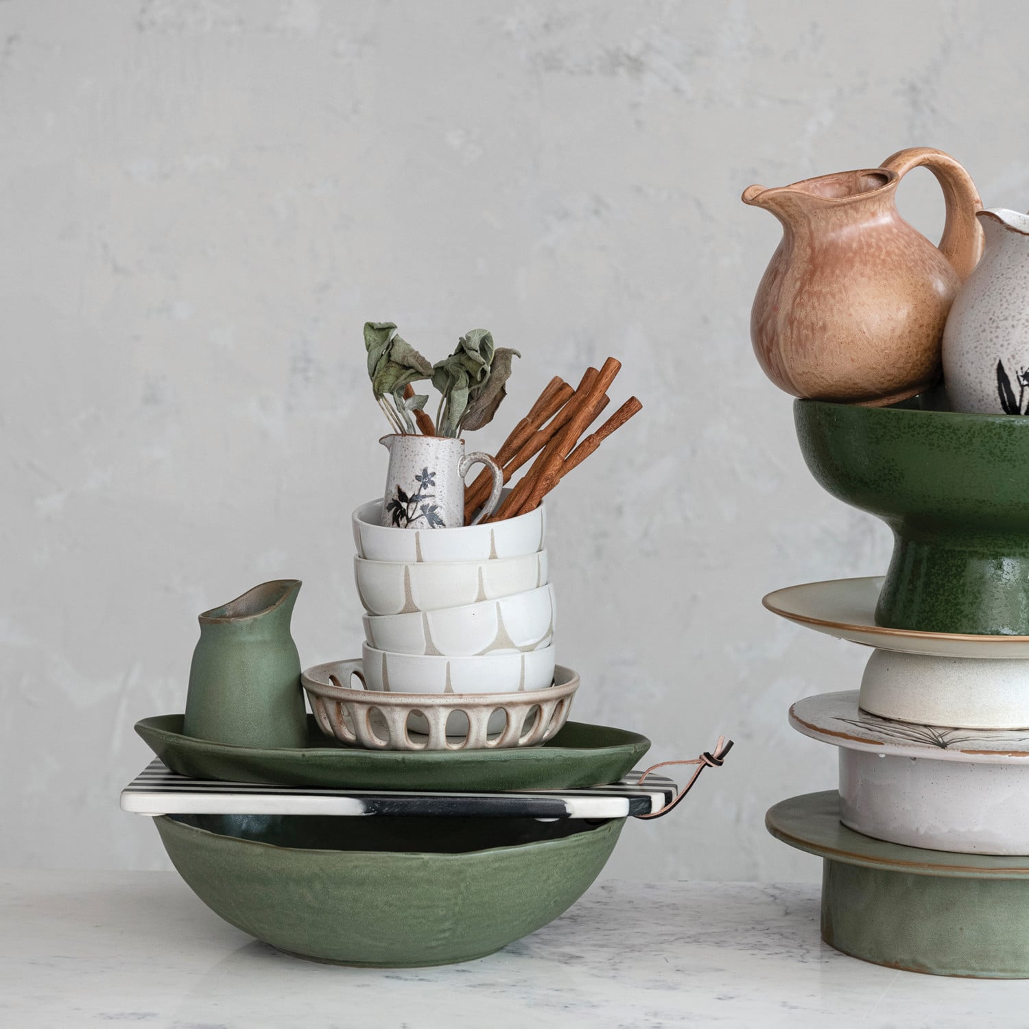 Reactive Glaze Stoneware Creamer Pitcher