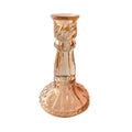 Embossed Glass Taper Candle Holder