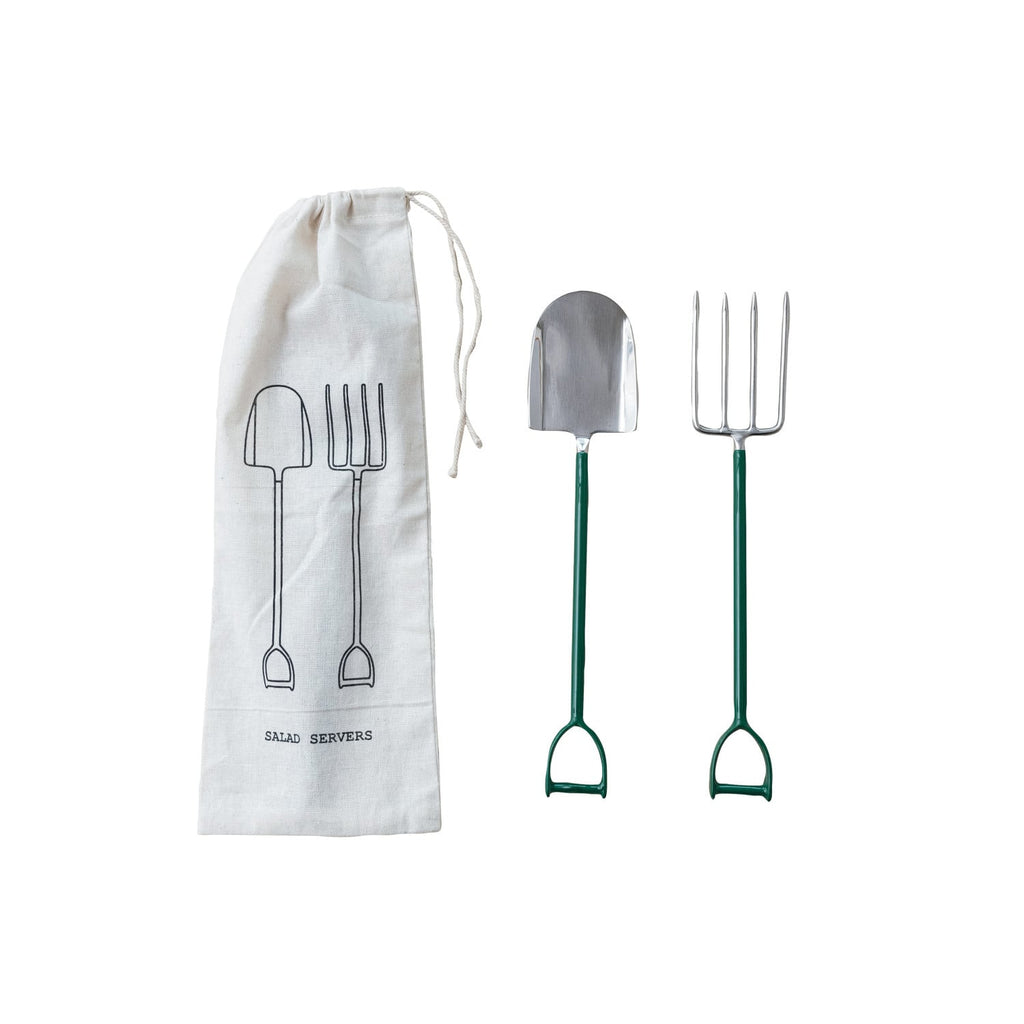 Sleek Stainless Steel Salad Servers