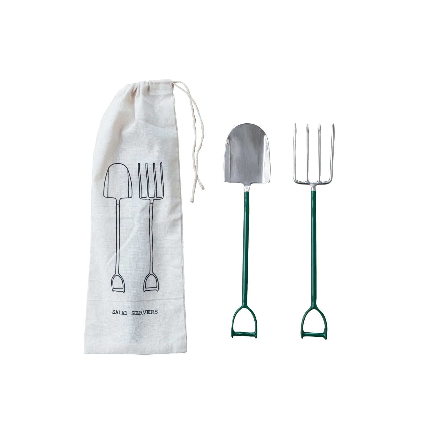 Sleek Stainless Steel Salad Servers