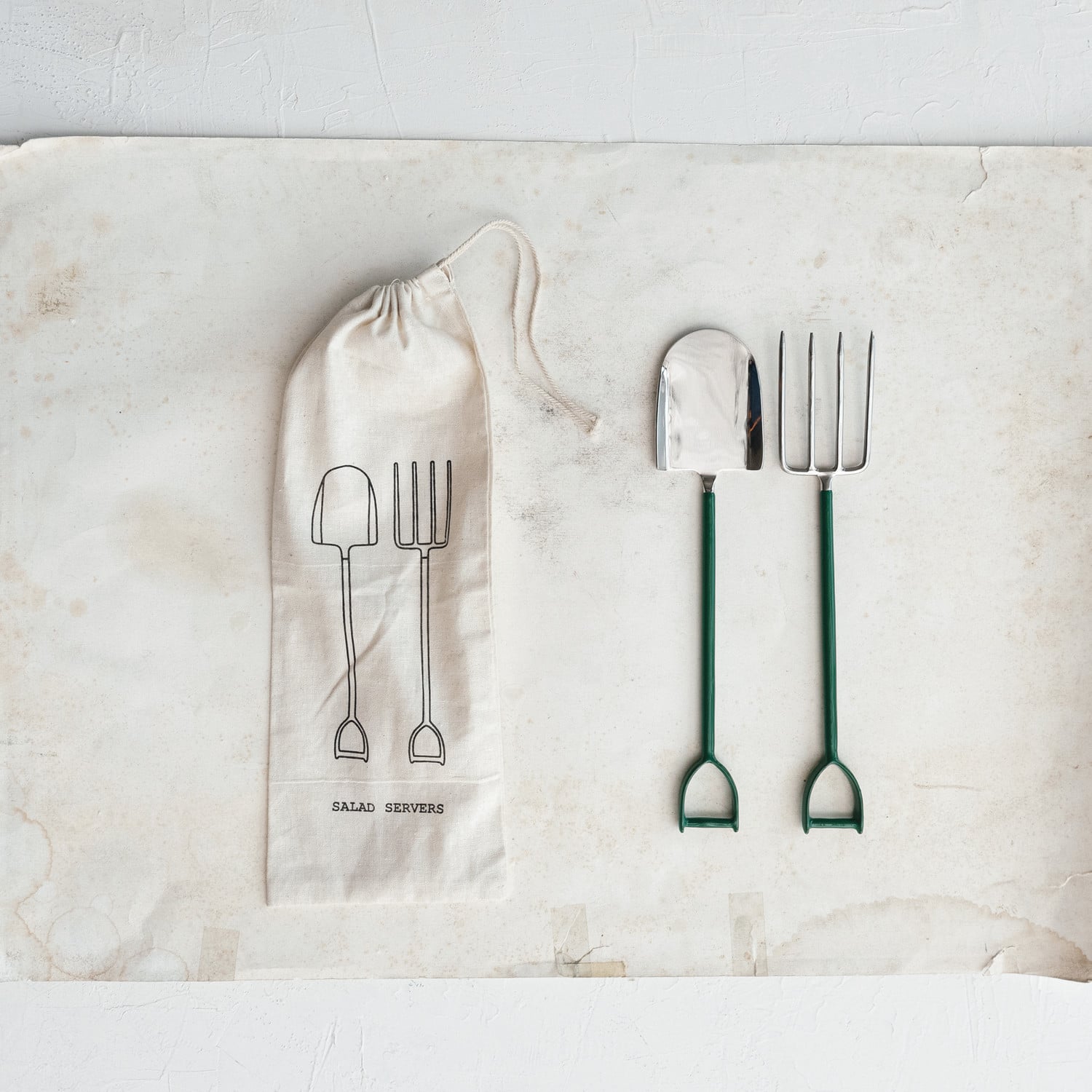 Sleek Stainless Steel Salad Servers