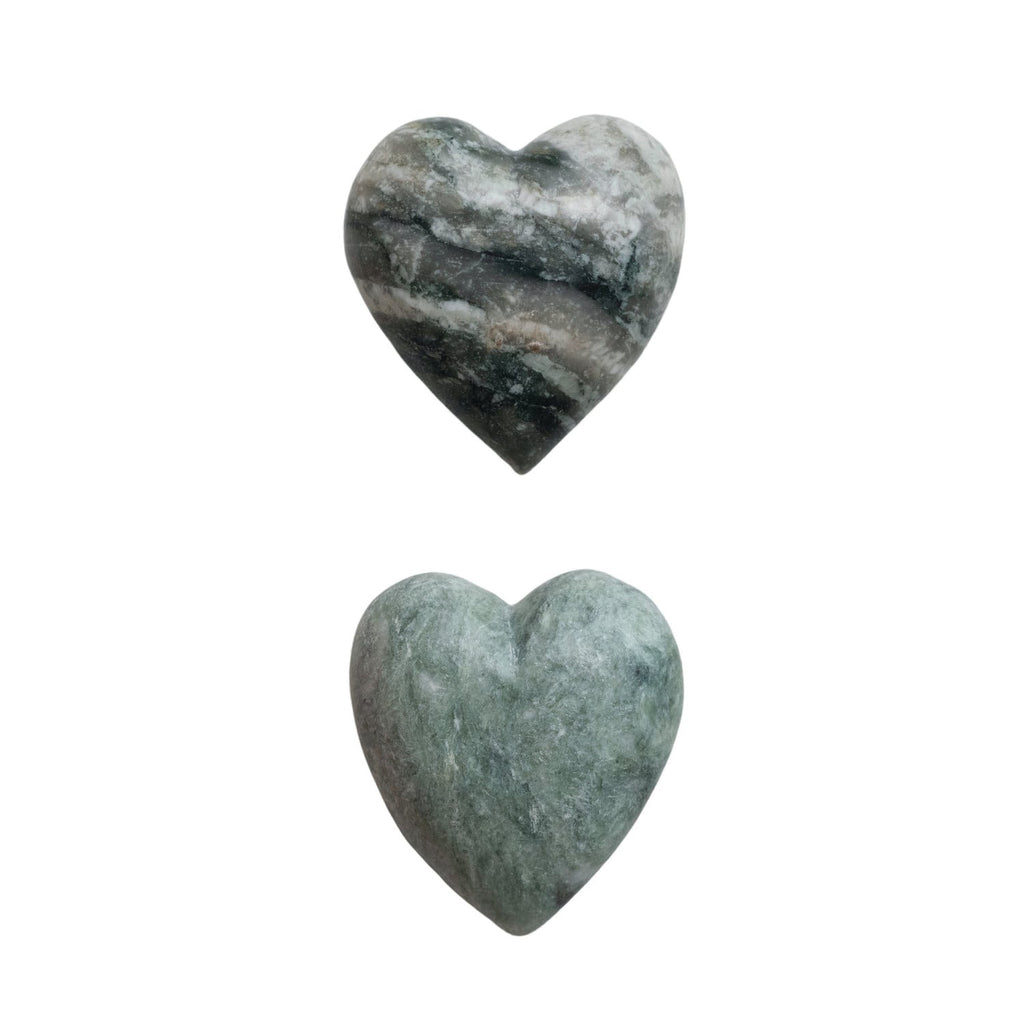 Marble Heart Decorative Accent — Gray