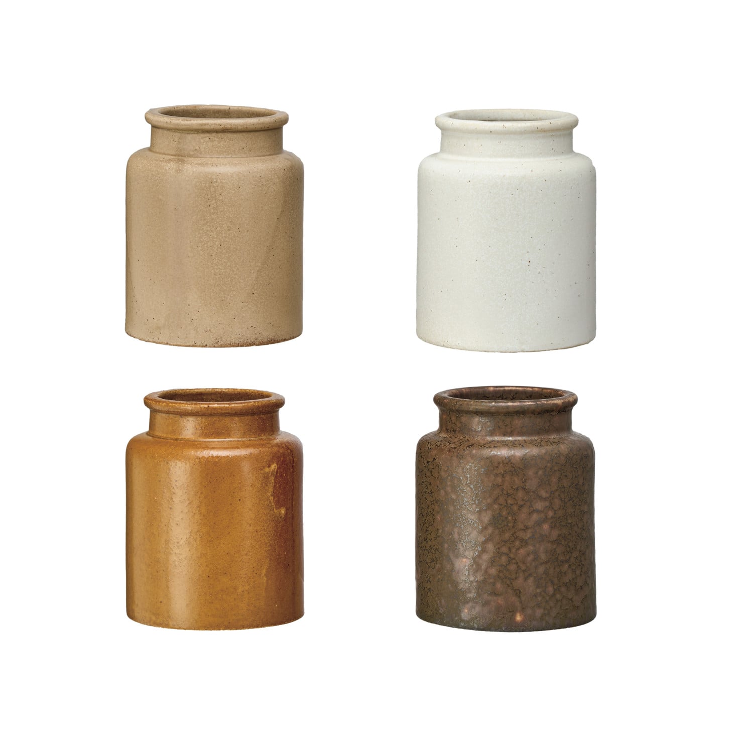 Textured Stoneware Storage Jar