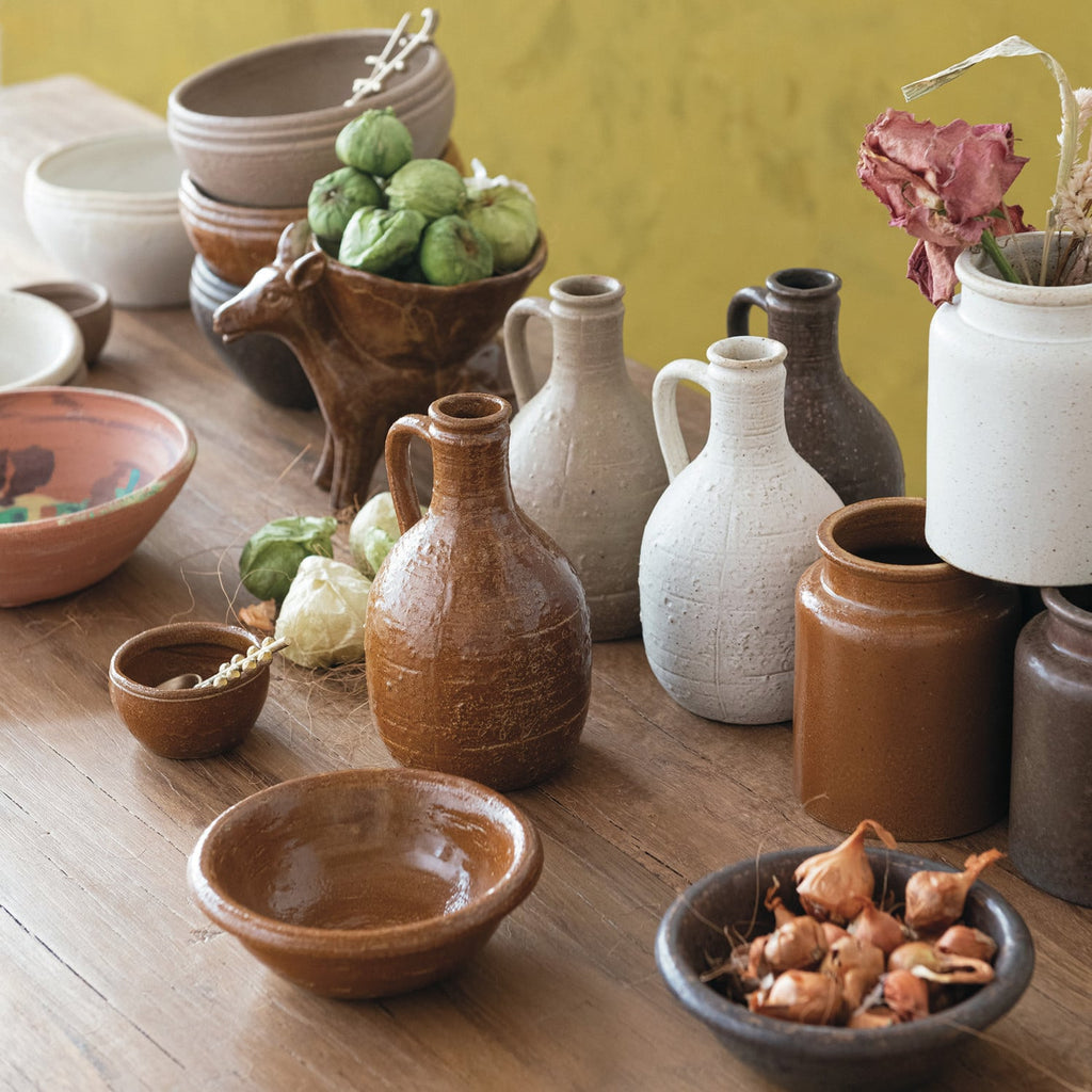 Textured Stoneware Storage Jar