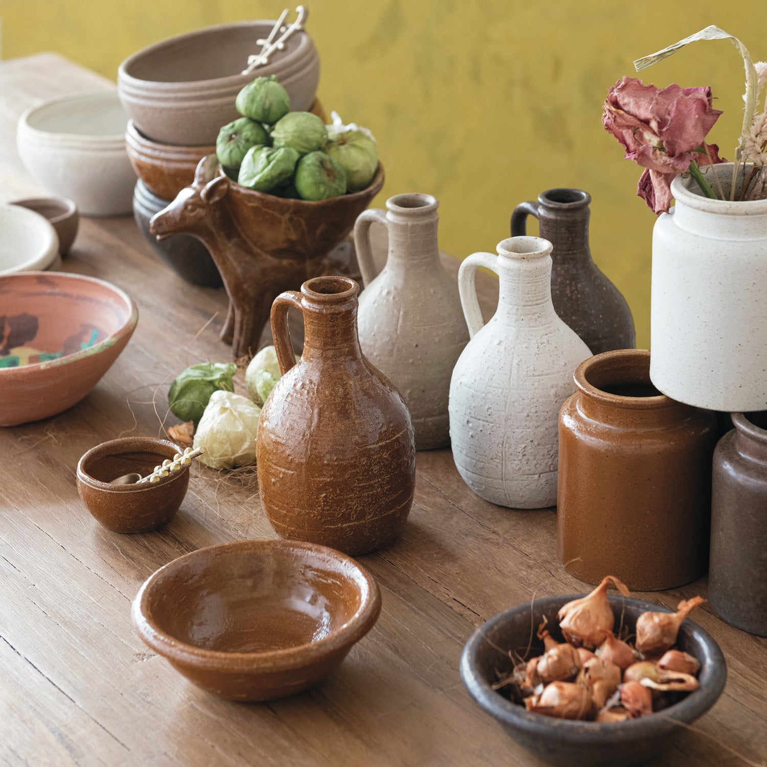 Textured Stoneware Storage Jar