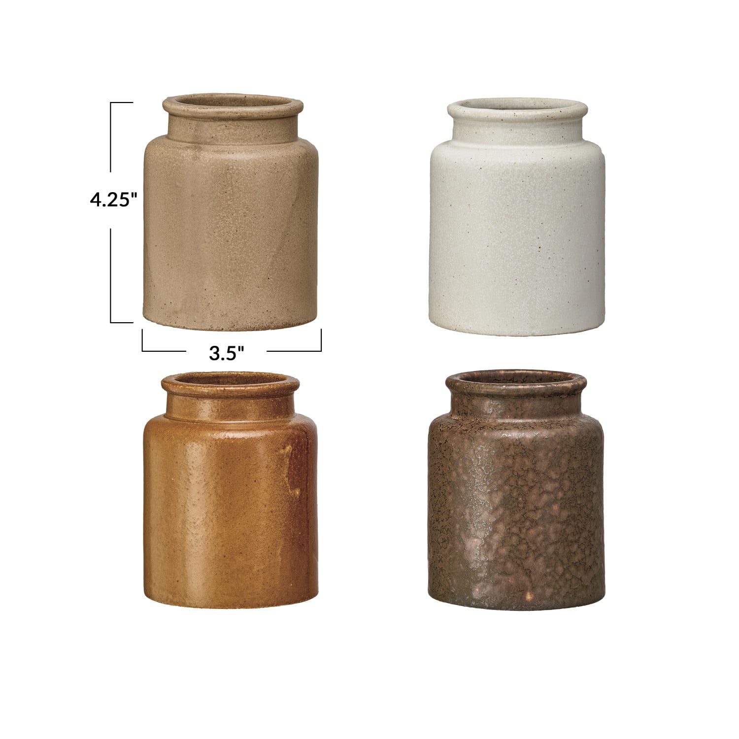 Textured Stoneware Storage Jar