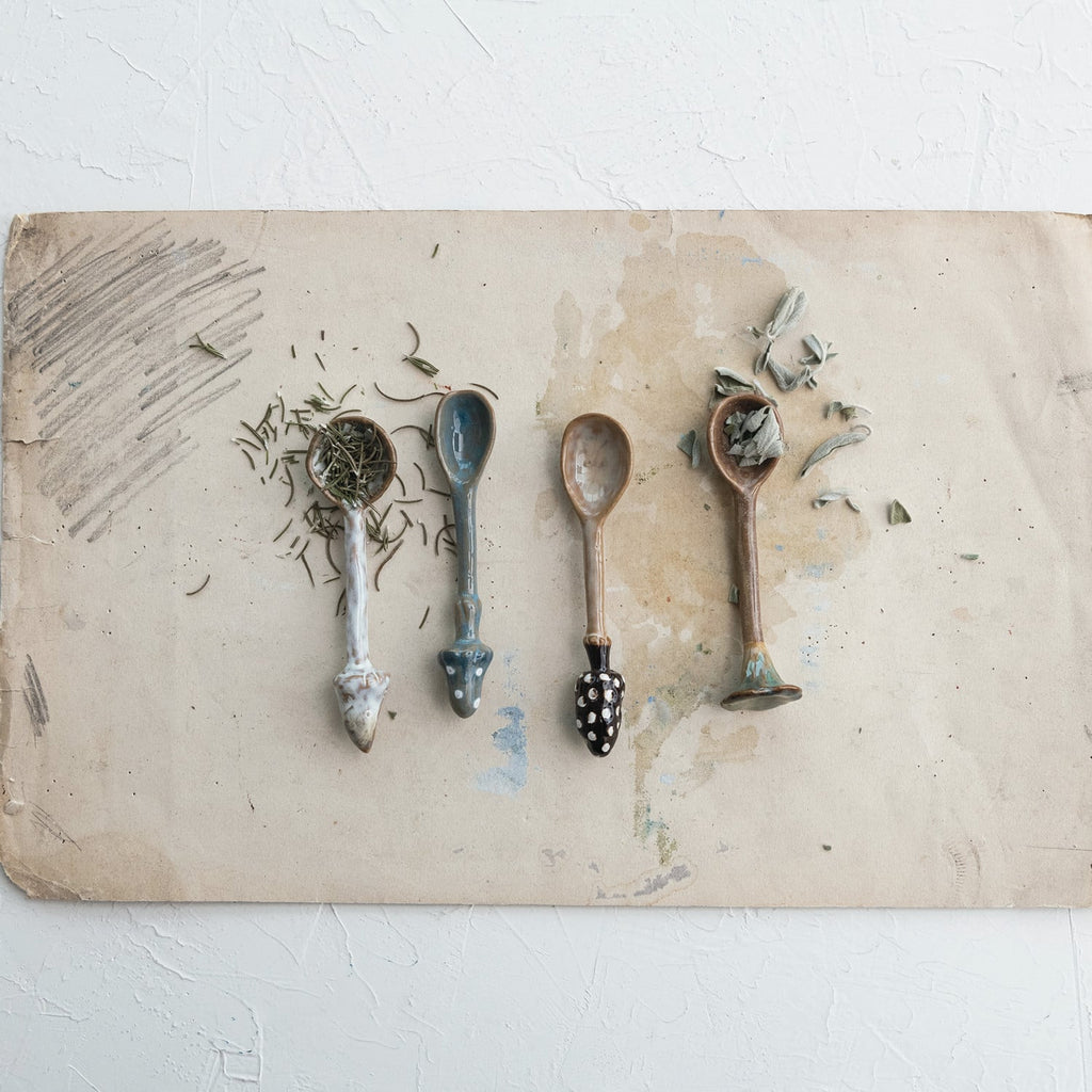 Stoneware Spoon with Mushroom Handle
