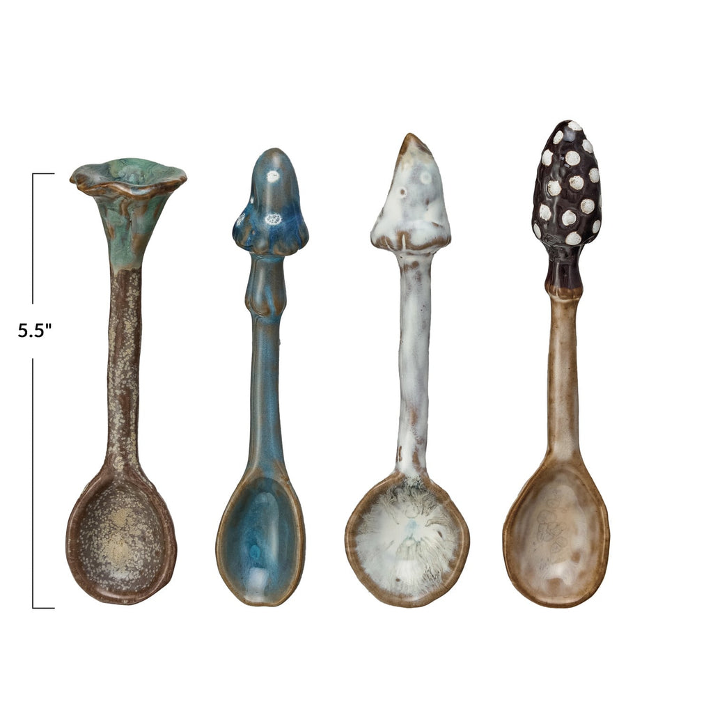 Stoneware Spoon with Mushroom Handle