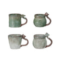 Reactive Glaze Stoneware Mug with Mushroom Handle