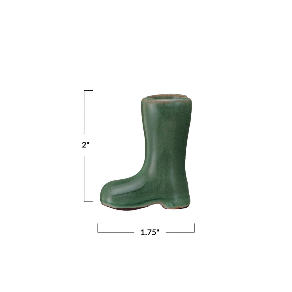 Whimsical Green Boot Toothpick Holder