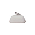 Perched Bird Stoneware Butter Dish