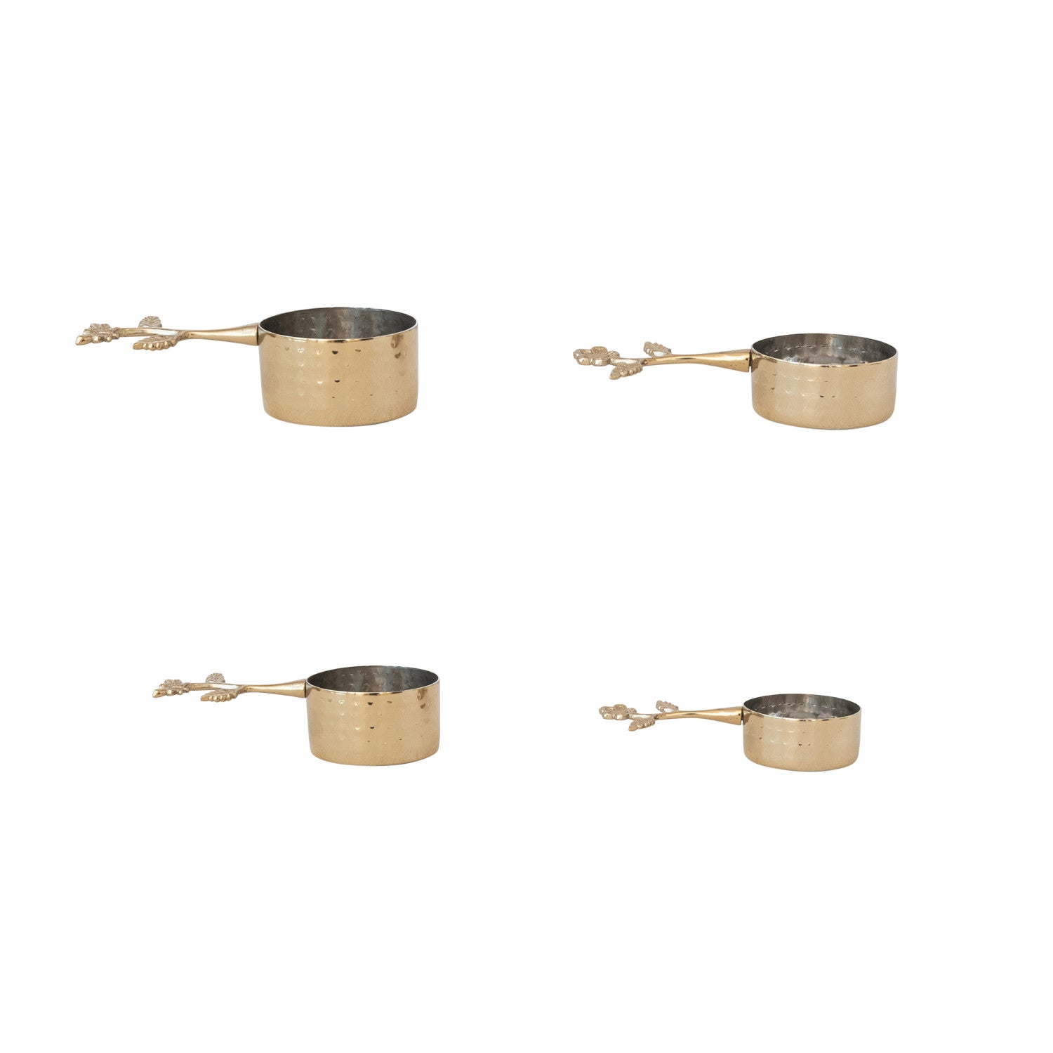 Gold Measuring Cups with Floral Handles