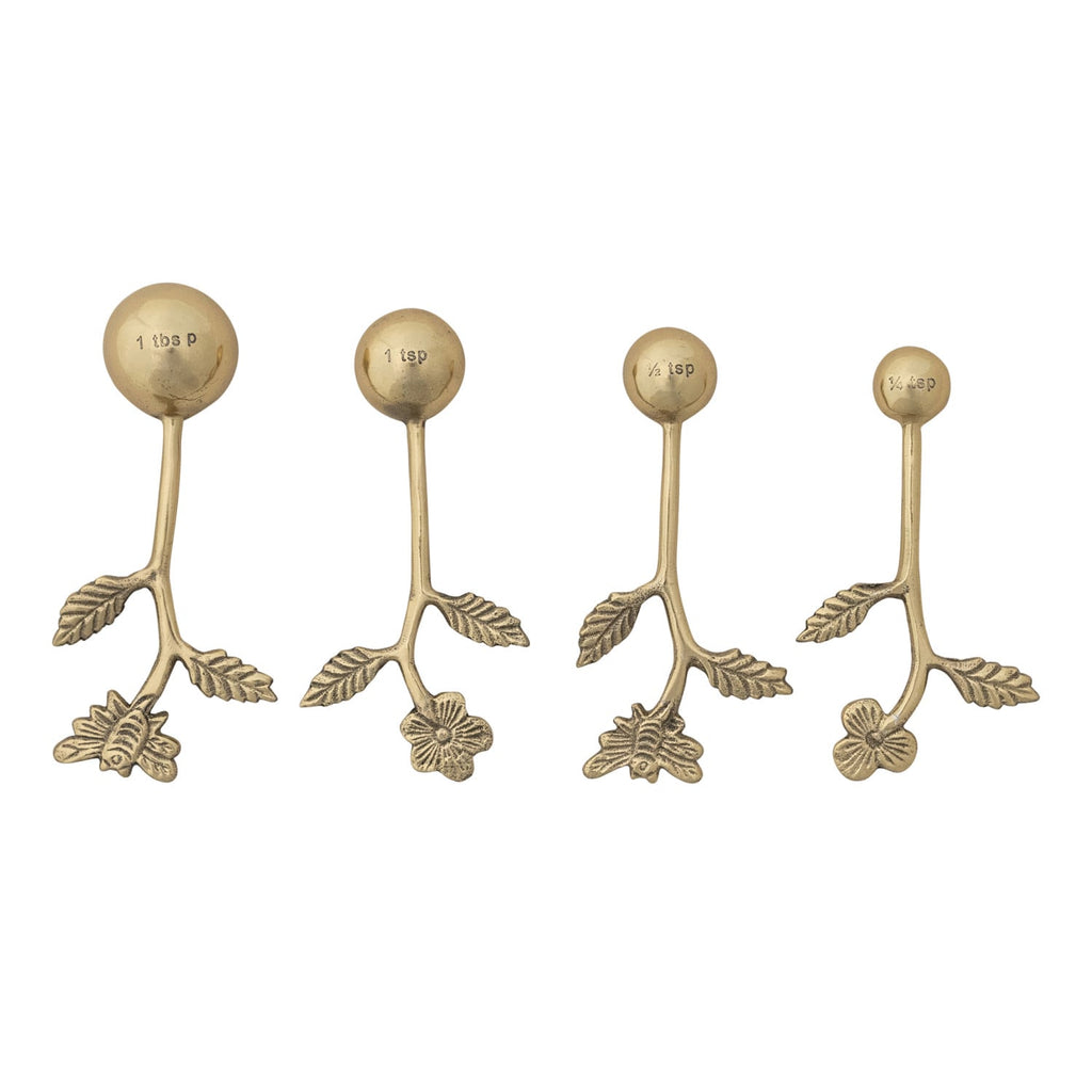 Gold Floral Handle Measuring Spoon Set