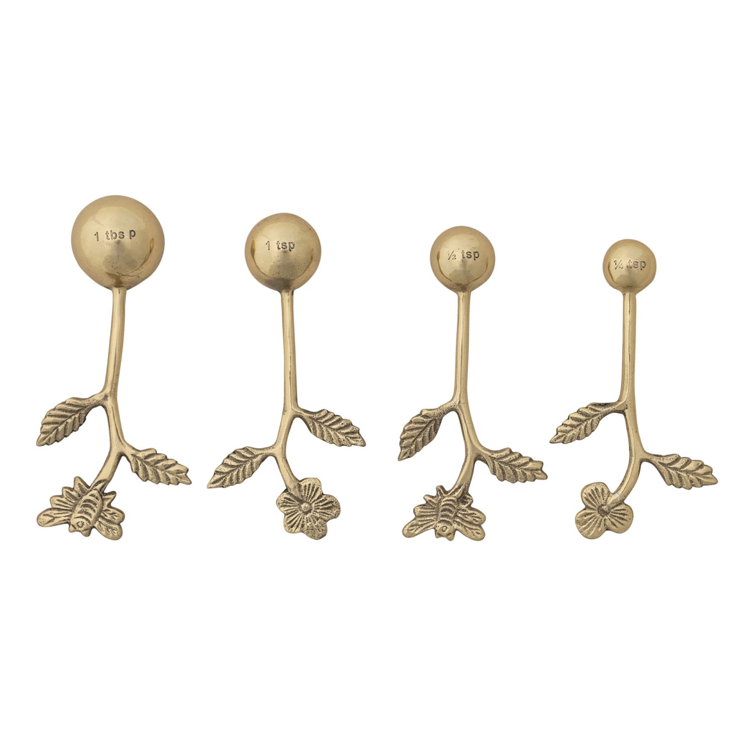 Gold Floral Handle Measuring Spoon Set