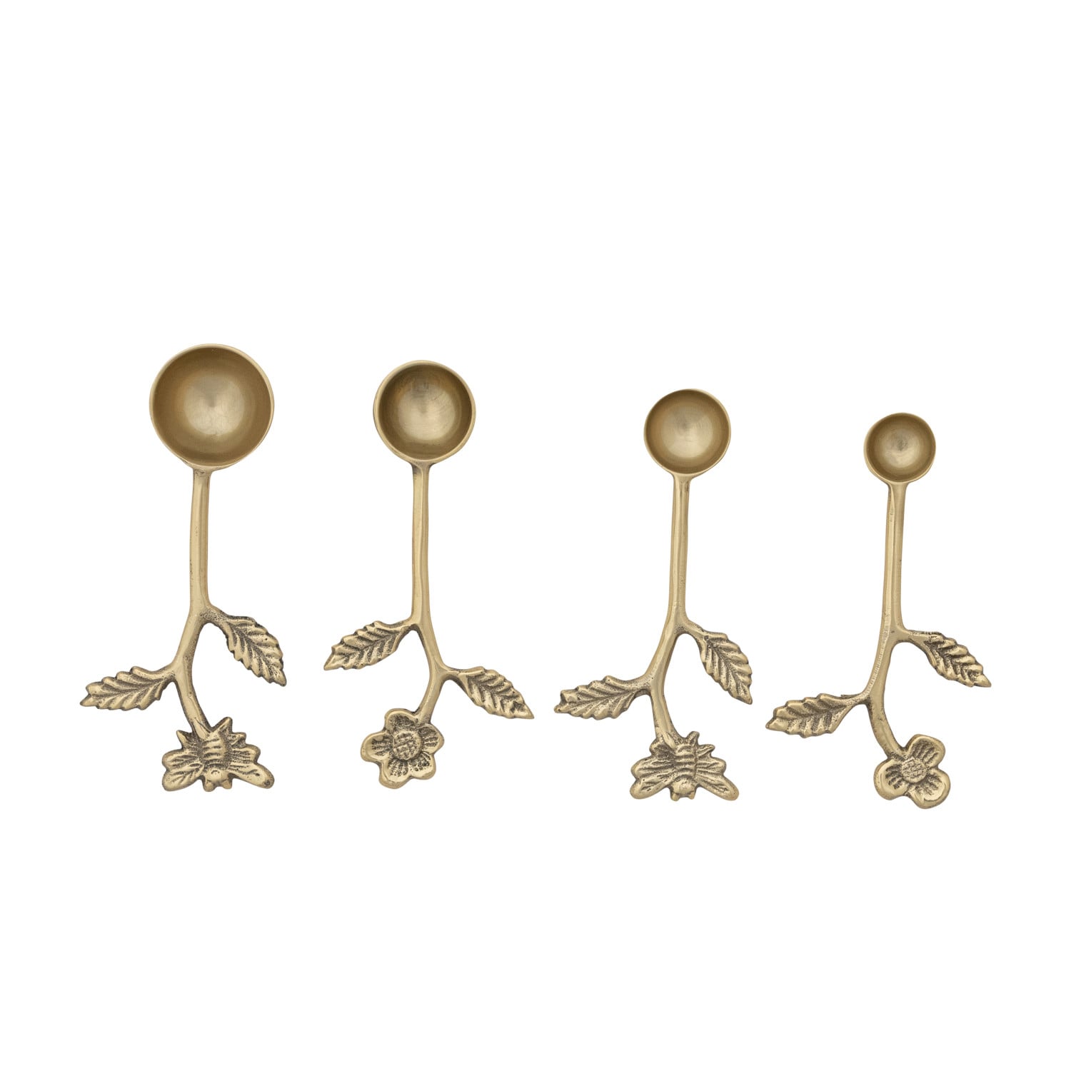 Gold Floral Handle Measuring Spoon Set